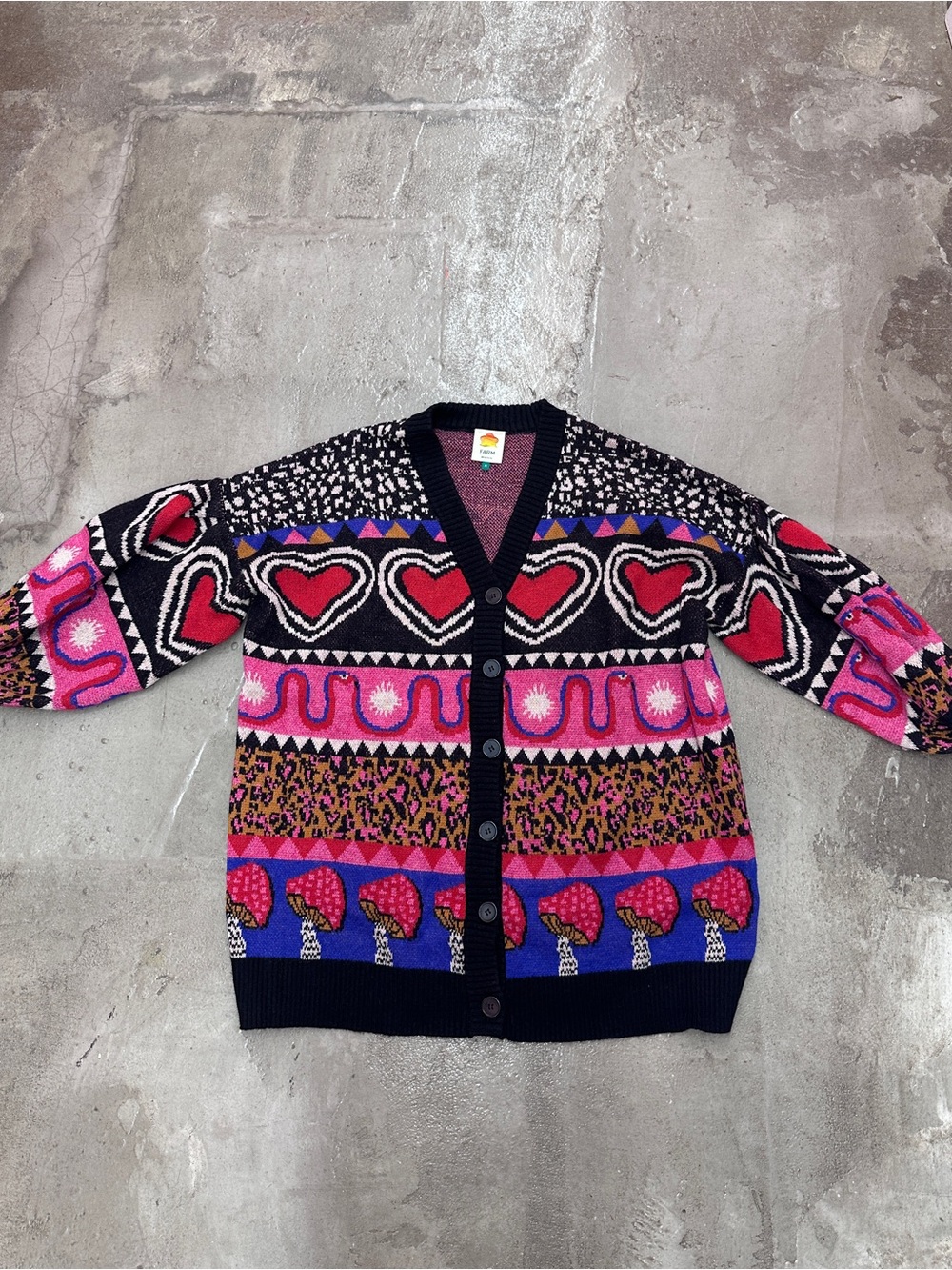 Farm Rio Patterned Button-Up Cardigan
